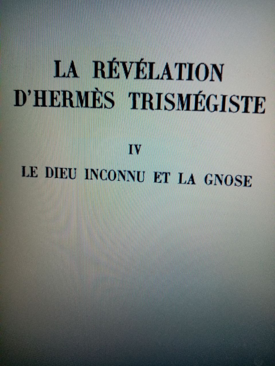 Le Dieu inconnu et la gnose