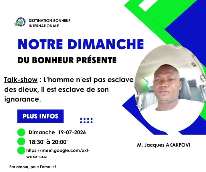 L'homme n'est pas esclave des dieux, il est esclave de son ignorance.